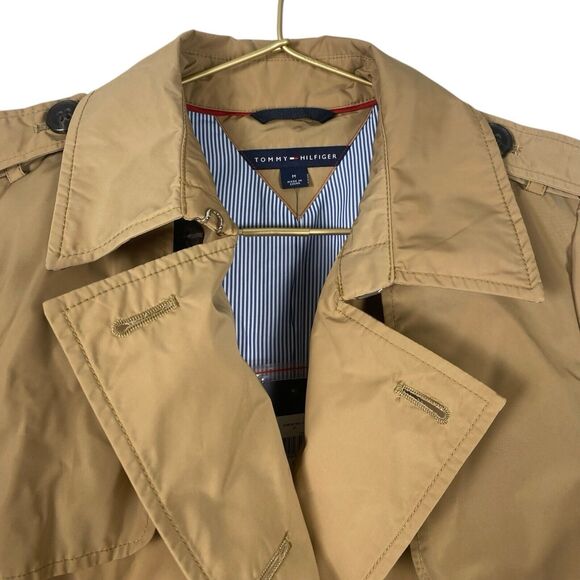 TOMMY HILFIGER Women's Classic Trench Rain Classy Lux Quality Coat Sz M WP98 - Picture 5 of 12